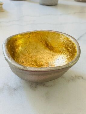 Gold Leaf Decorative Artisian Key/Jewelry Bowl